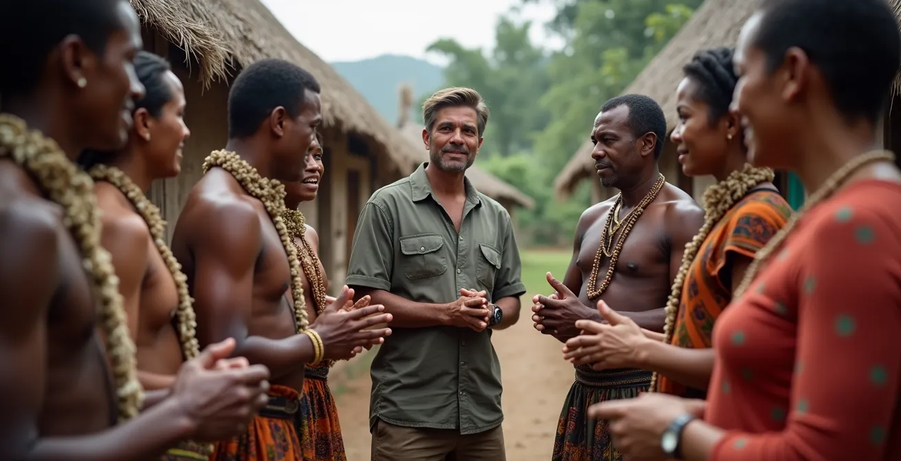 Guide facilitating respectful exchange between visitors and tribal community members