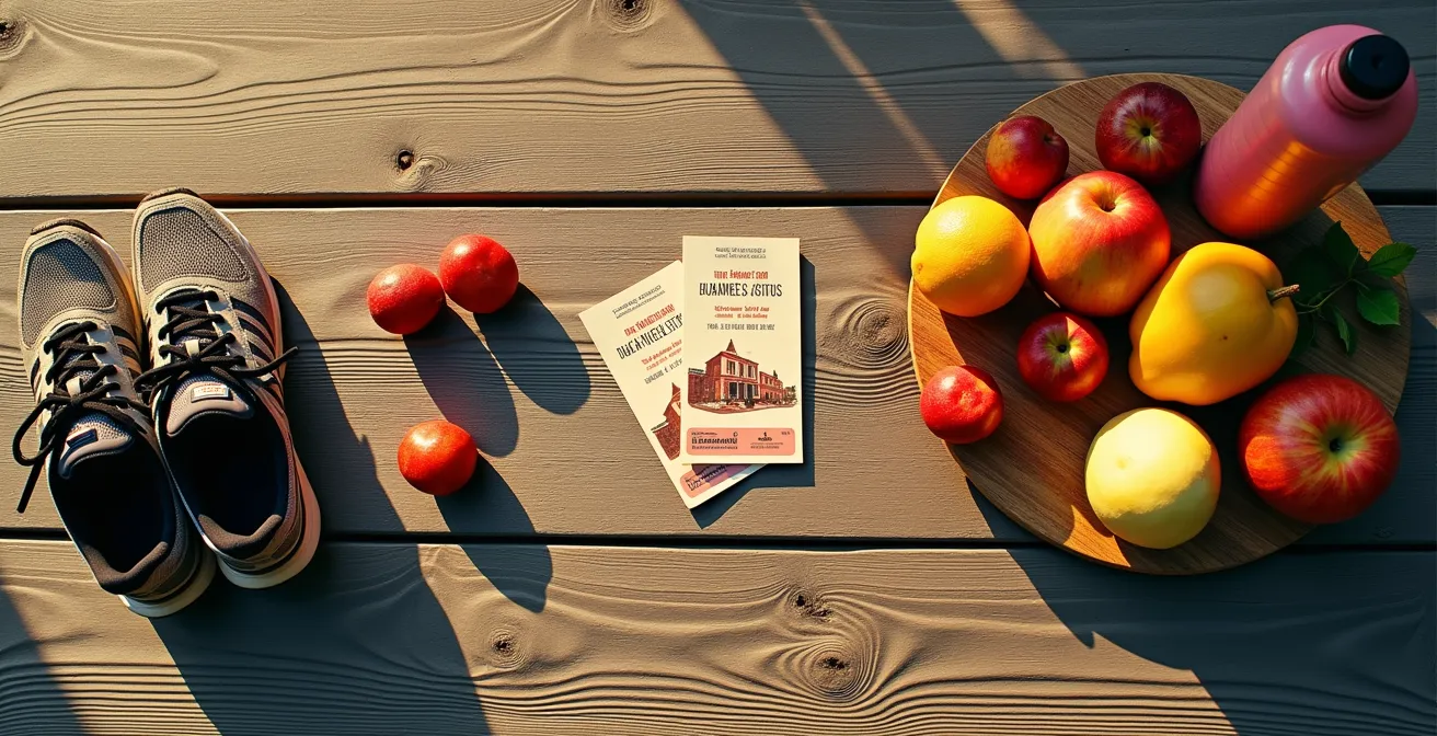 Visual timeline showing optimal energy distribution throughout an active tourism day