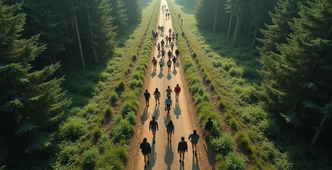 Comparison of small and large tracking groups showing noise radius and wildlife detection zones